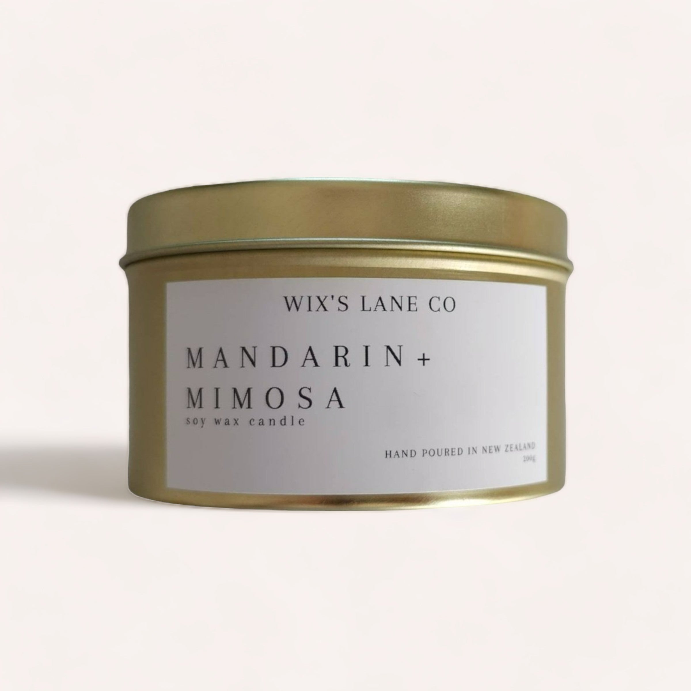mandarin & mimosa soy wax candle by wix's lane co