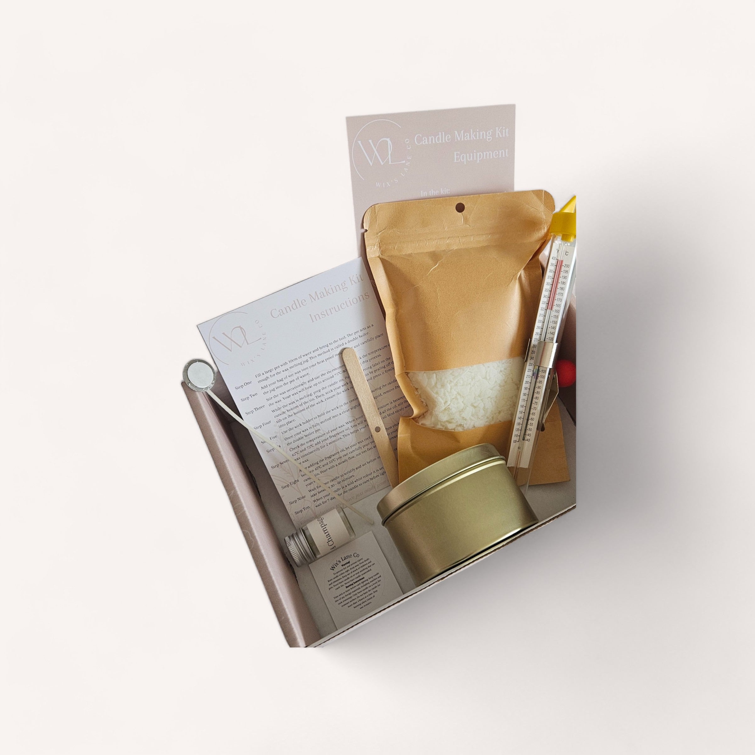 DIY Candle Making Kit by Wix's Lane Co.: unleash your creativity with your own handcrafted soy wax candles.