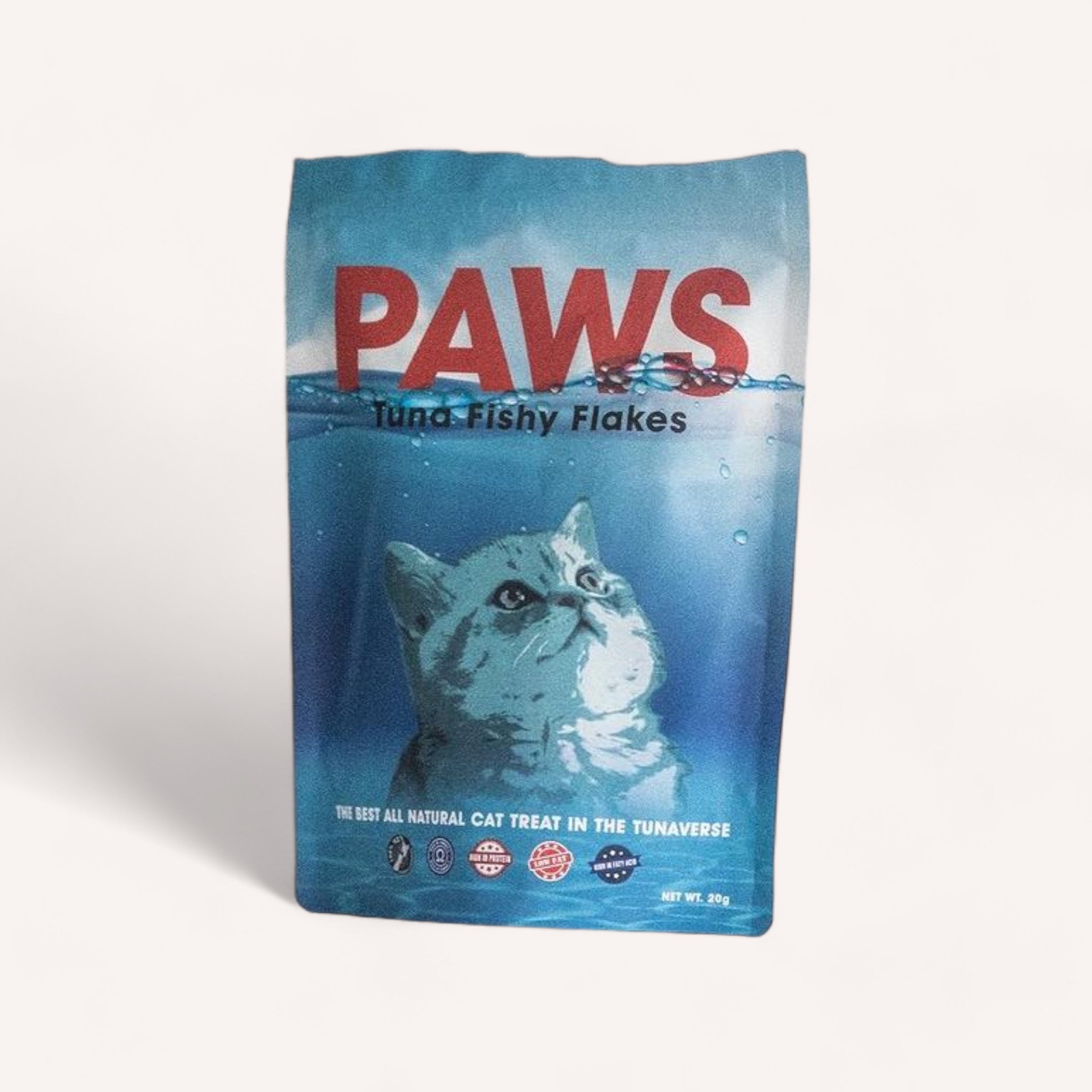 A pack of Tuna Fishy Flakes Treats by Scoop Dog, an all-natural meal topper for cats.